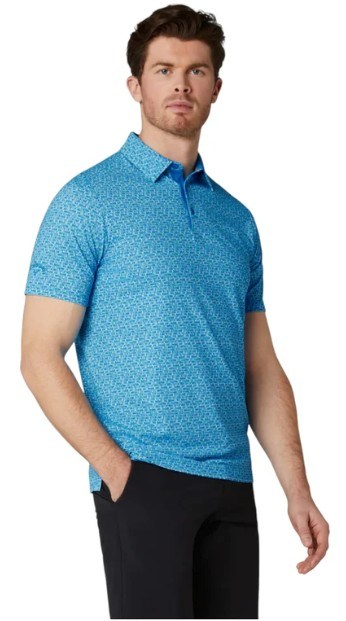 Callaway Tile Gingham Print pánské polo, brilliant blue
