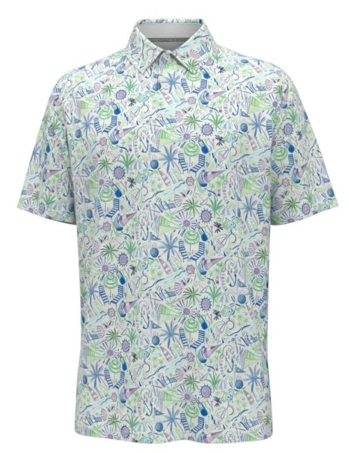 Callaway Nautical Conversational Print pánské polo, bright white