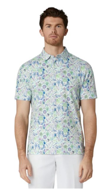 Callaway Nautical Conversational Print pánské polo, bright white