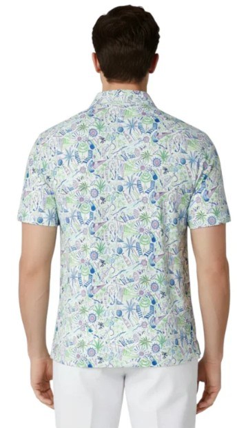 Callaway Nautical Conversational Print pánské polo, bright white