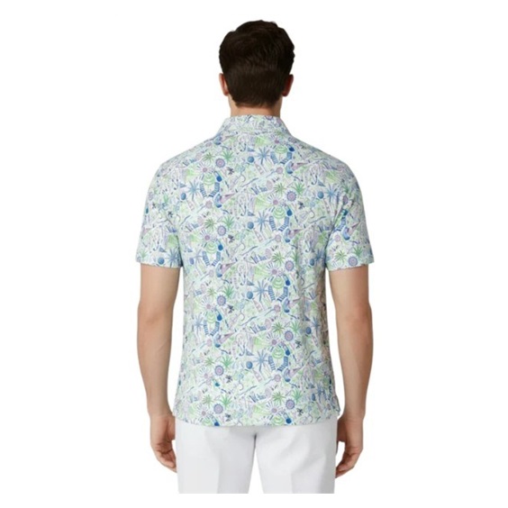 Callaway Nautical Conversational Print pánské polo, bright white