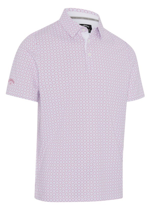 Callaway Club Print pánské polo, bright white