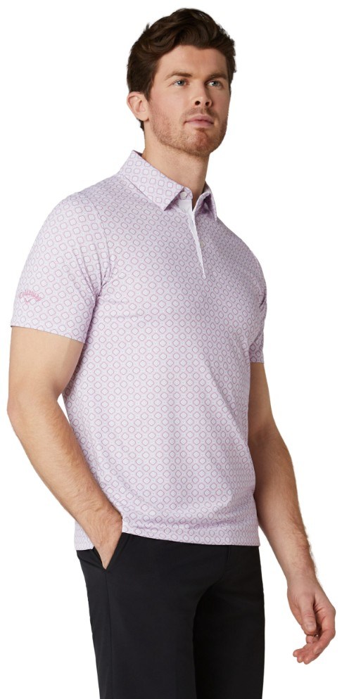 Callaway Club Print pánské polo, bright white