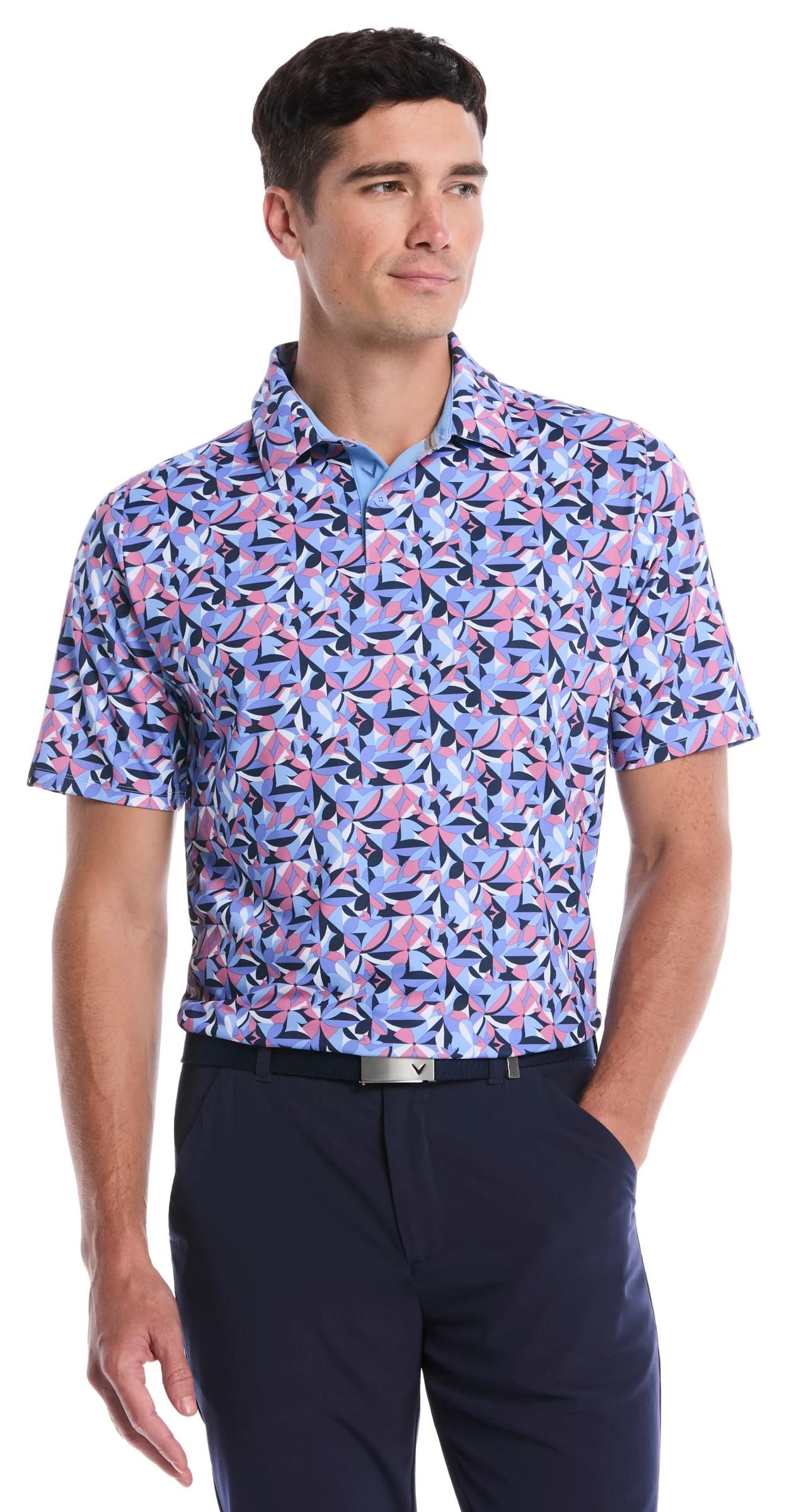 Callaway Dogwood Floral Geo pánské polo, vista blue