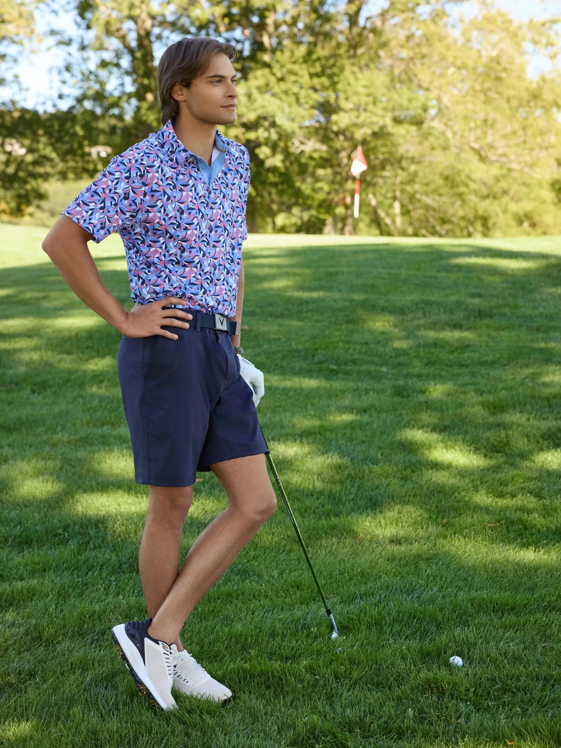 Callaway Dogwood Floral Geo pánské polo, vista blue