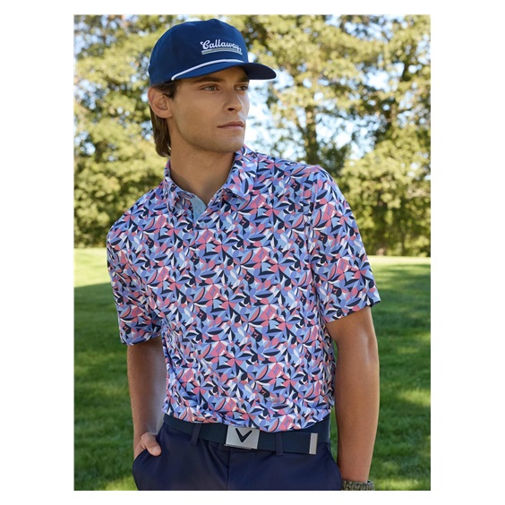 Callaway Dogwood Floral Geo pánské polo, vista blue