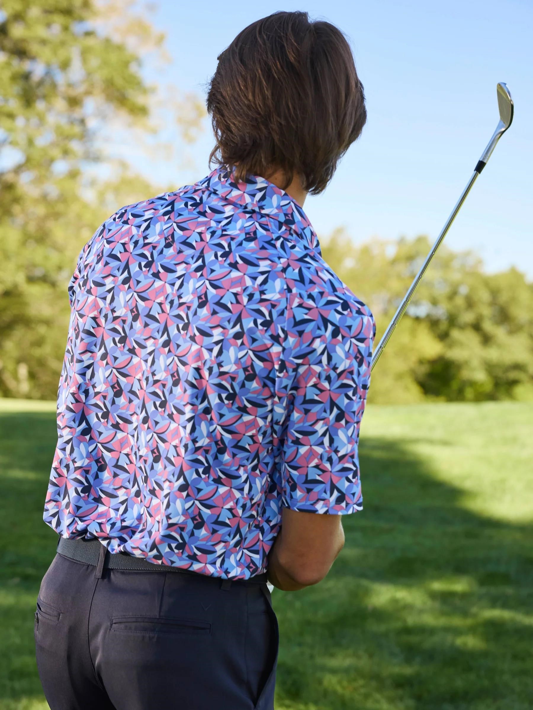 Callaway Dogwood Floral Geo pánské polo, vista blue
