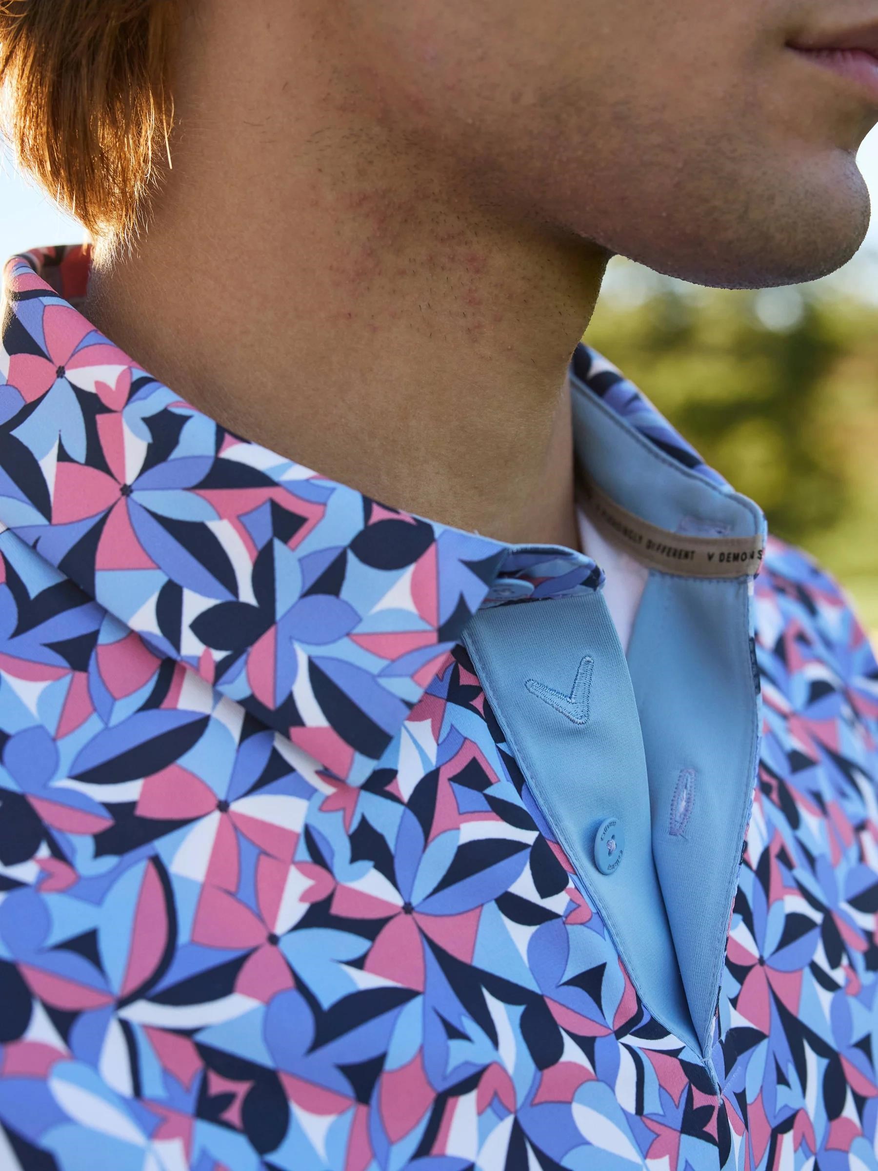 Callaway Dogwood Floral Geo pánské polo, vista blue