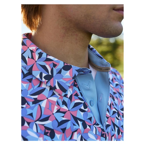 Callaway Dogwood Floral Geo pánské polo, vista blue