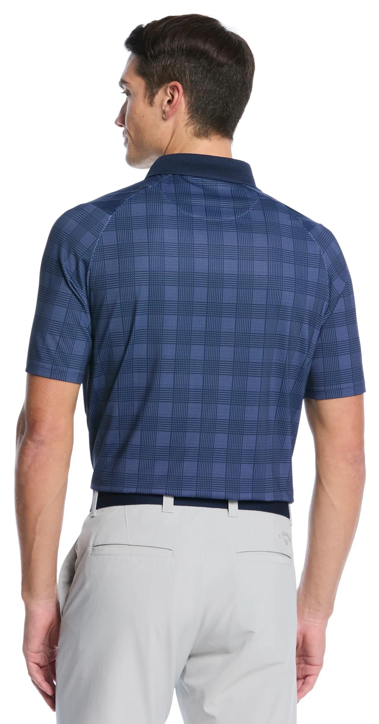 Callaway ChevPlaid Print pánské polo, tmavě modré