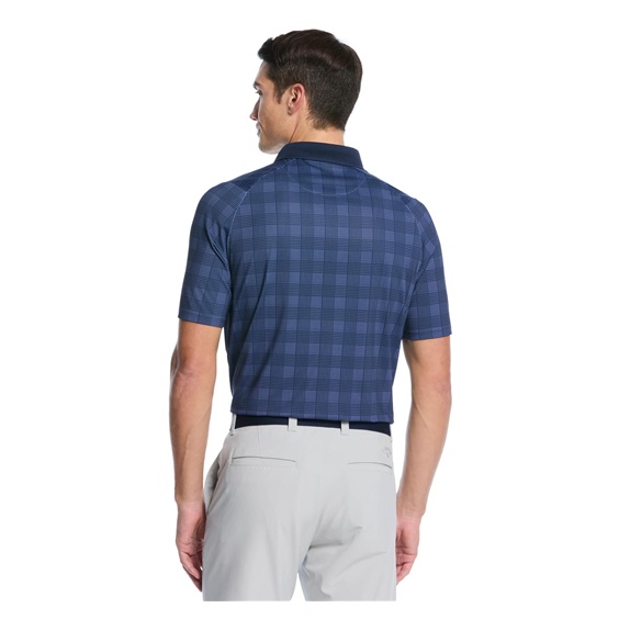 Callaway ChevPlaid Print pánské polo, tmavě modré