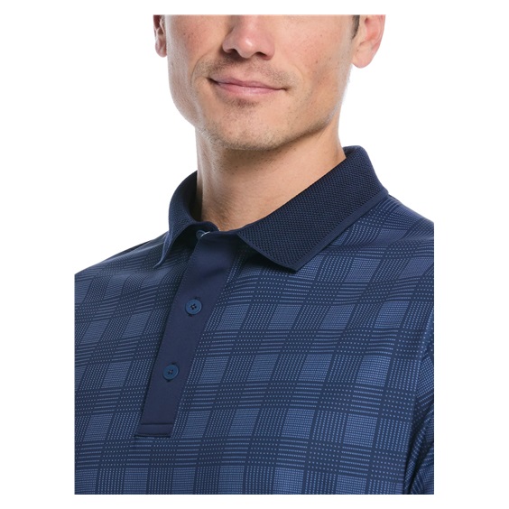 Callaway ChevPlaid Print pánské polo, tmavě modré