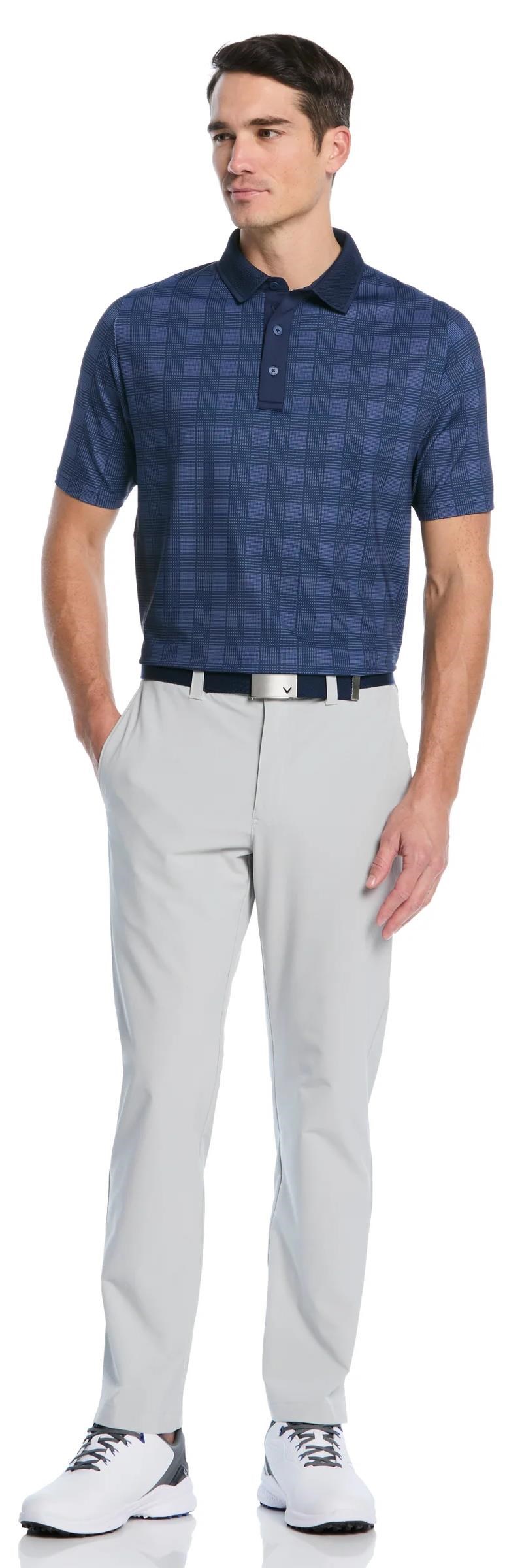 Callaway ChevPlaid Print pánské polo, tmavě modré