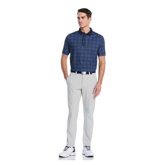 Callaway ChevPlaid Print pánské polo, tmavě modré