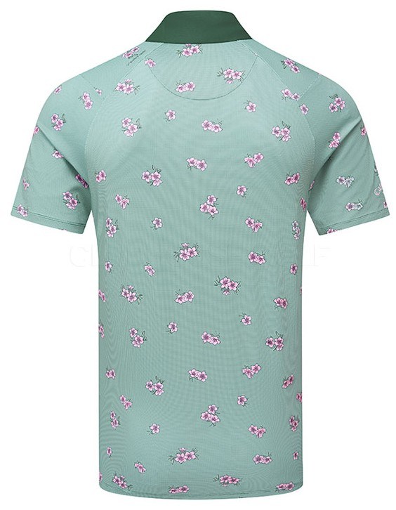 Callaway Azalea Gingham Print pánské polo, galapagos green