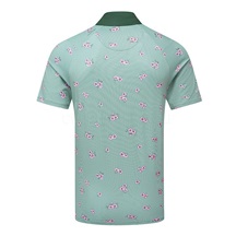Callaway Azalea Gingham Print pánské polo, galapagos green