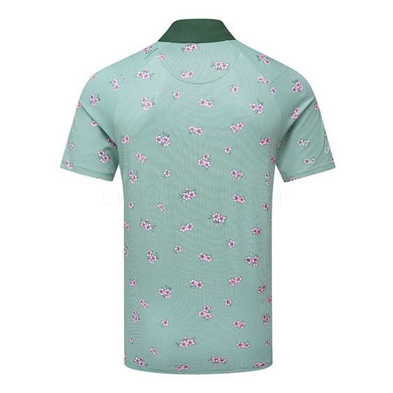 Callaway Azalea Gingham Print pánské polo, galapagos green
