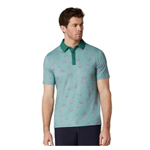Callaway Azalea Gingham Print pánské polo, galapagos green