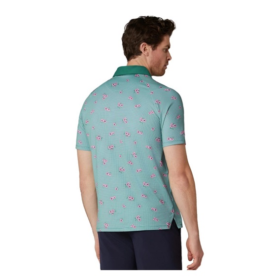 Callaway Azalea Gingham Print pánské polo, galapagos green