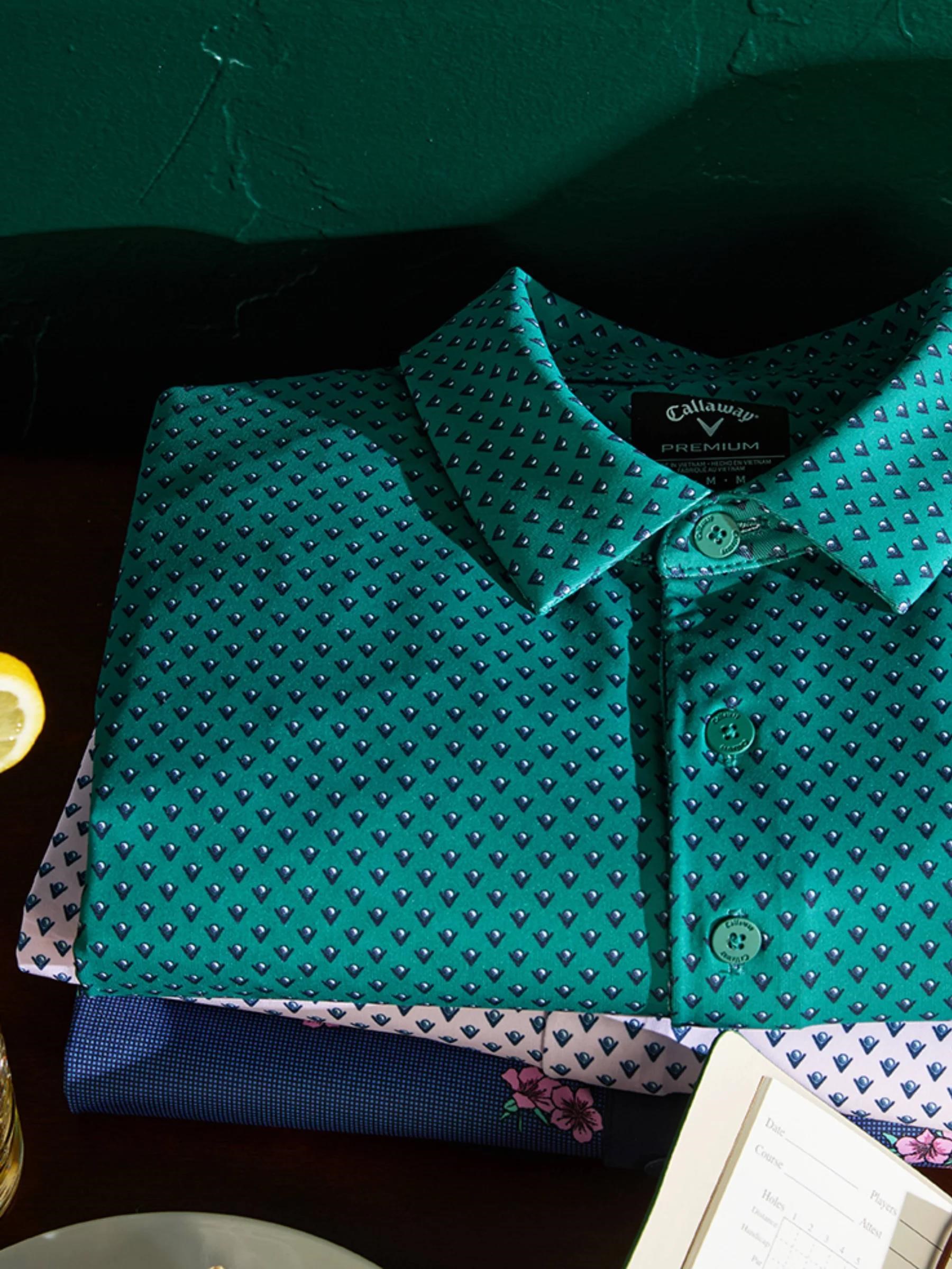 Callaway Trademark Golf Printed pánské polo, galapagos green