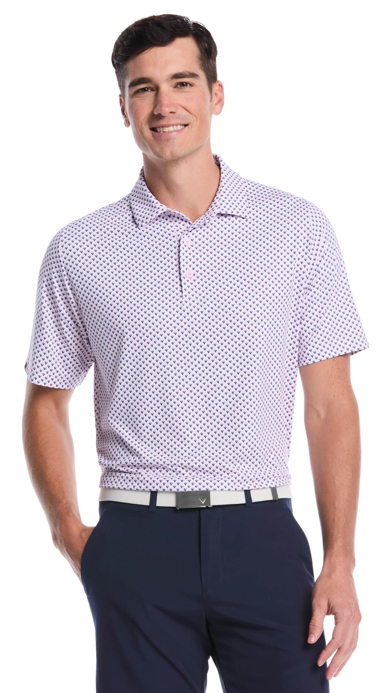Callaway Trademark Golf Printed pánské polo, pink tulle