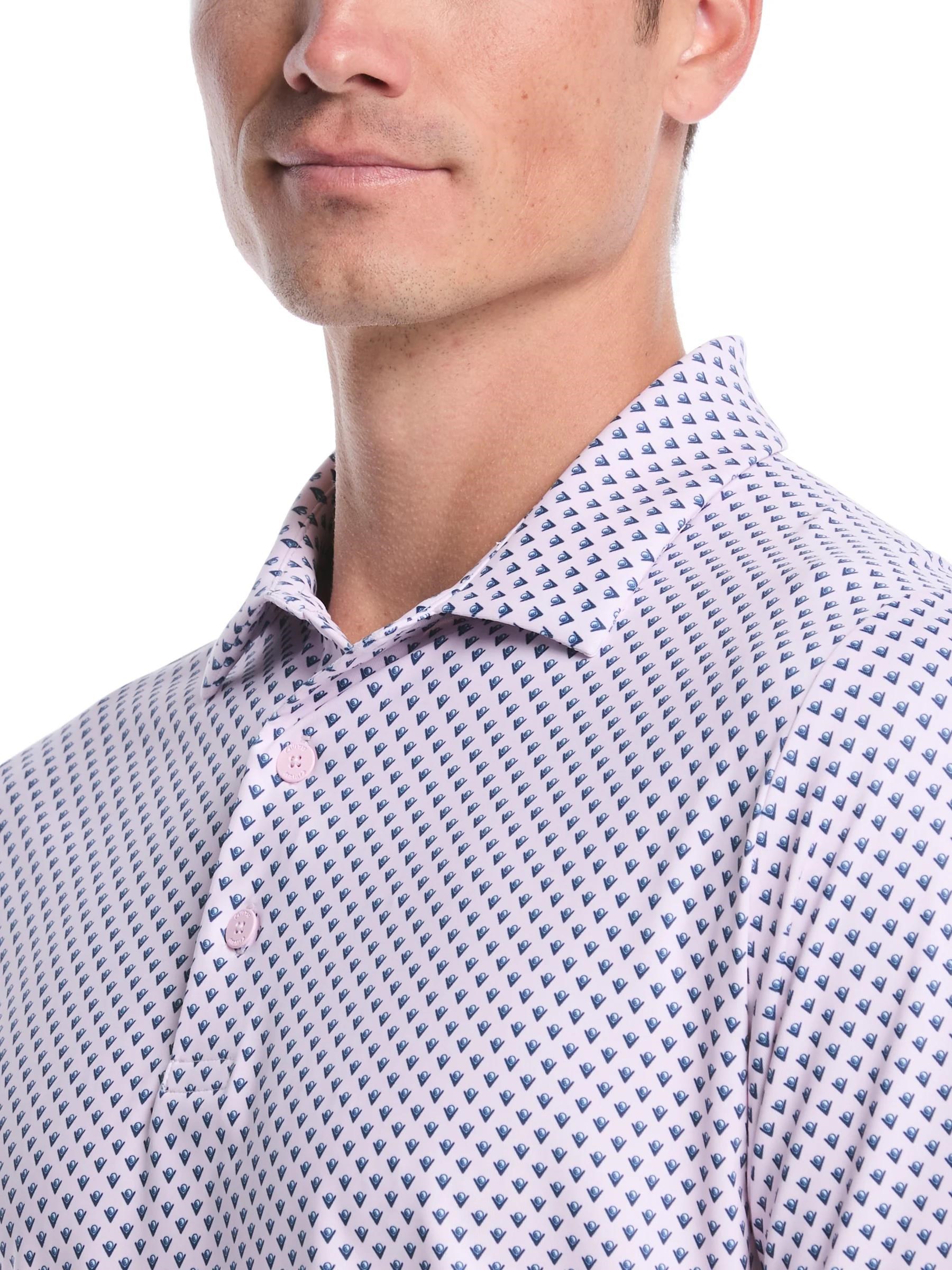 Callaway Trademark Golf Printed pánské polo, pink tulle