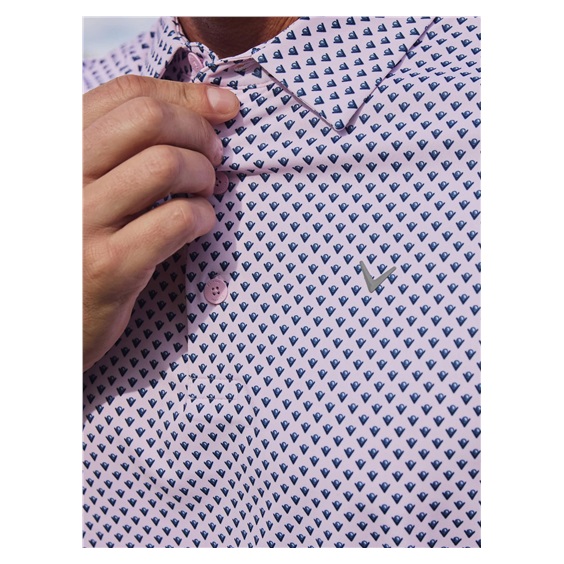 Callaway Trademark Golf Printed pánské polo, pink tulle
