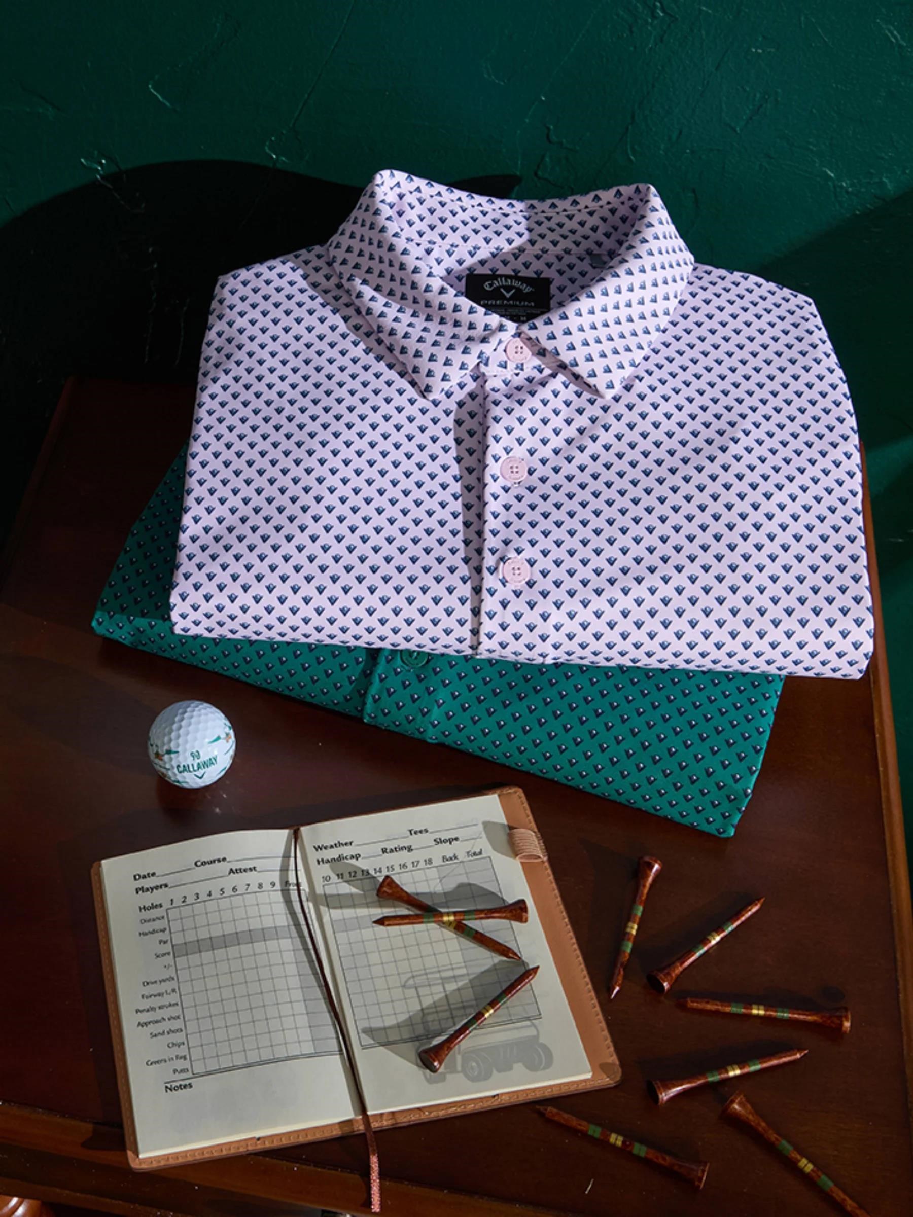 Callaway Trademark Golf Printed pánské polo, pink tulle