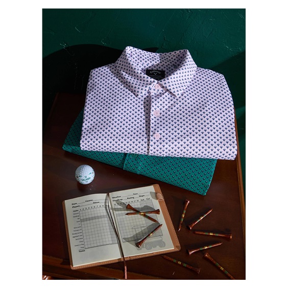 Callaway Trademark Golf Printed pánské polo, pink tulle