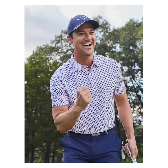 Callaway Trademark Golf Printed pánské polo, pink tulle