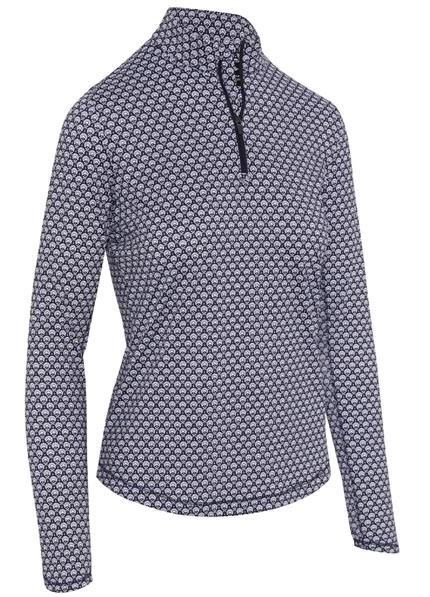 Callaway Scarf Geo Print Long Sleeve dámské polo, peacoat