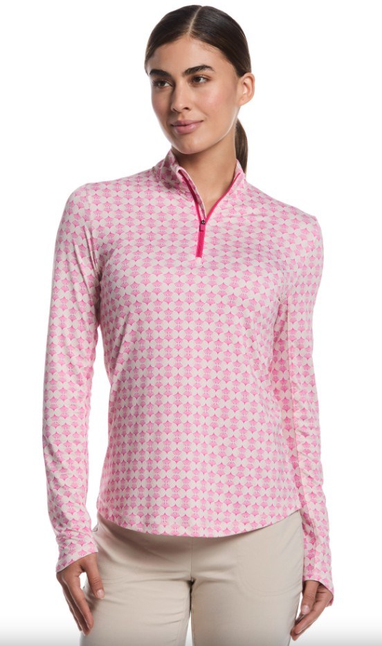 Callaway Deco Geo Printed dámská mikina, fuchsia purple