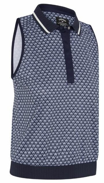 Callaway Scarf Geo Printed Sleeveless dámské polo, peacoat
