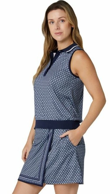Callaway Scarf Geo Printed Sleeveless dámské polo, peacoat