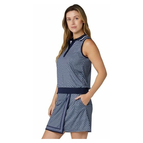 Callaway Scarf Geo Printed Sleeveless dámské polo, peacoat