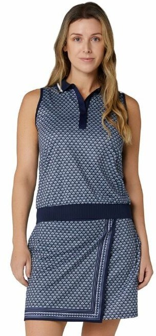Callaway Scarf Geo Printed Sleeveless dámské polo, peacoat