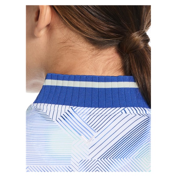 Callaway Sleeveless Rib Collar 1/4 ZIP Print dámské polo, bright white