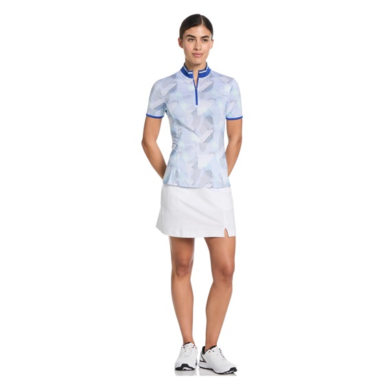 Callaway Sleeveless Rib Collar 1/4 ZIP Print dámské polo, bright white