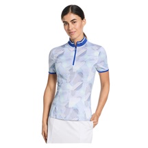 Callaway Sleeveless Rib Collar 1/4 ZIP Print dámské polo, bright white
