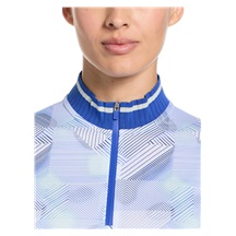 Callaway Sleeveless Rib Collar 1/4 ZIP Print dámské polo, bright white