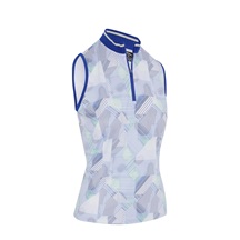 Callaway Sleeveless Rib Collar 1/4 Zip dámské polo, bílo/modré