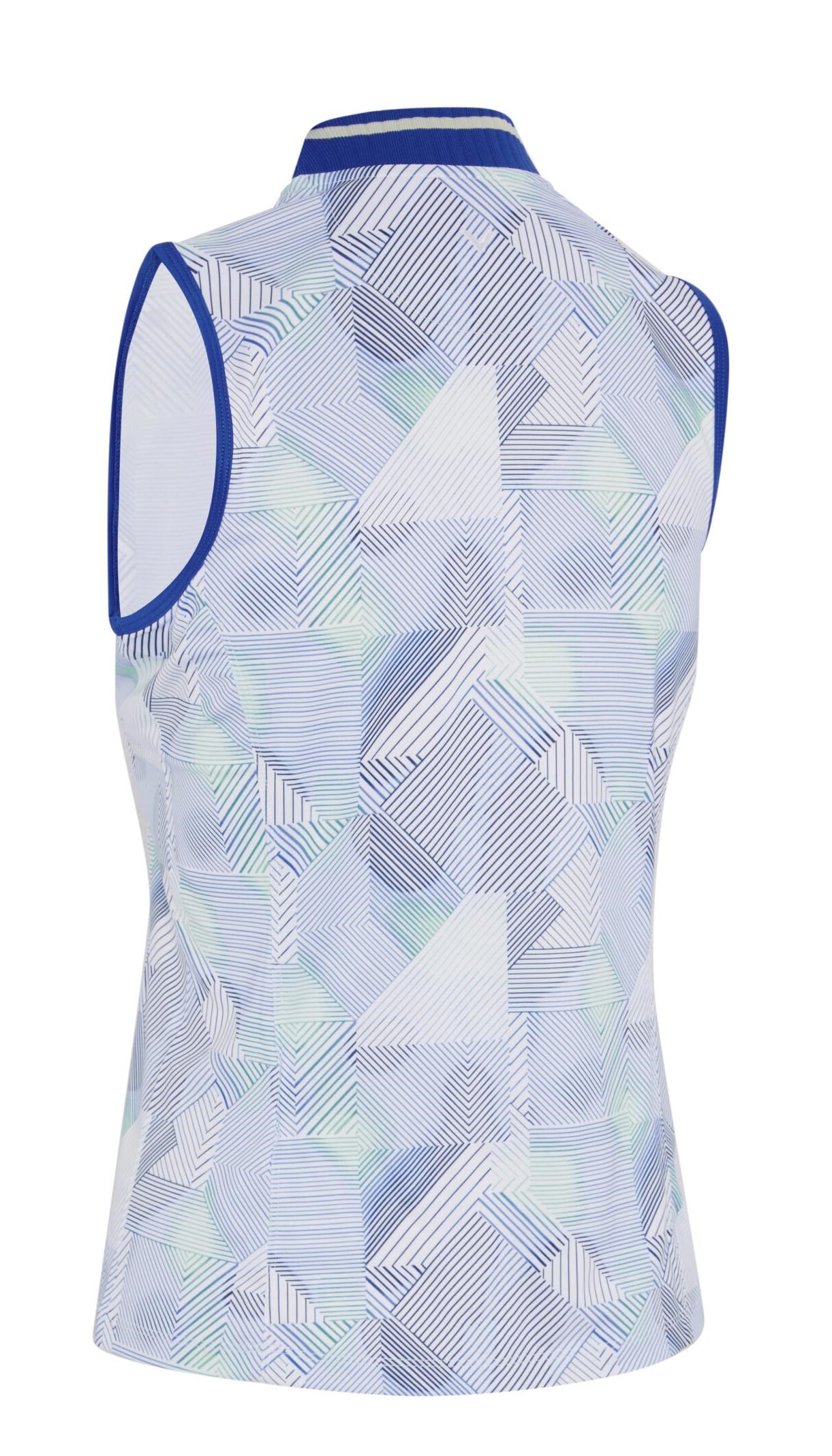 Callaway Sleeveless Rib Collar 1/4 Zip dámské polo, bílo/modré