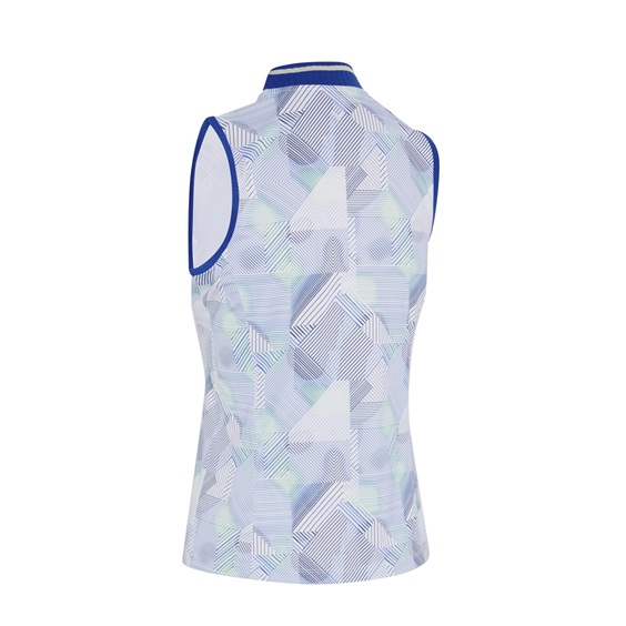 Callaway Sleeveless Rib Collar 1/4 Zip dámské polo, bílo/modré