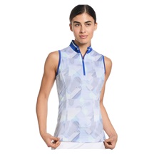 Callaway Sleeveless Rib Collar 1/4 Zip dámské polo, bílo/modré