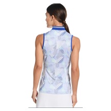 Callaway Sleeveless Rib Collar 1/4 Zip dámské polo, bílo/modré