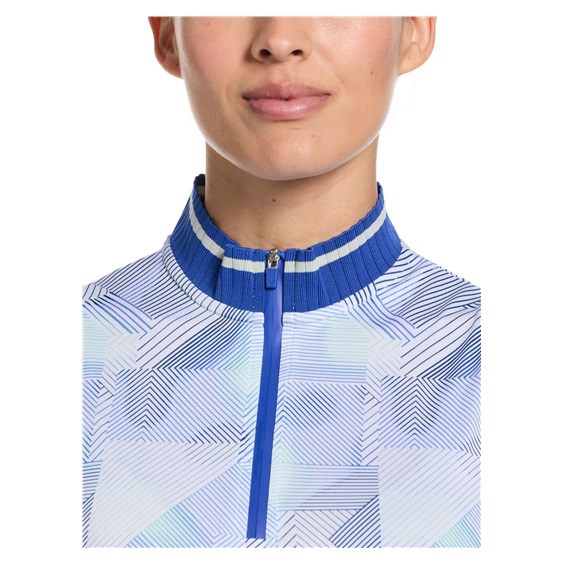 Callaway Sleeveless Rib Collar 1/4 Zip dámské polo, bílo/modré