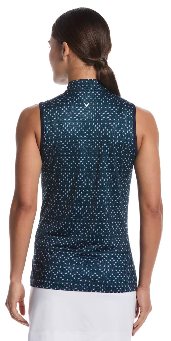 Callaway Sleeveless Framing Geo Print 1/4-Zip dámské polo, peacoat