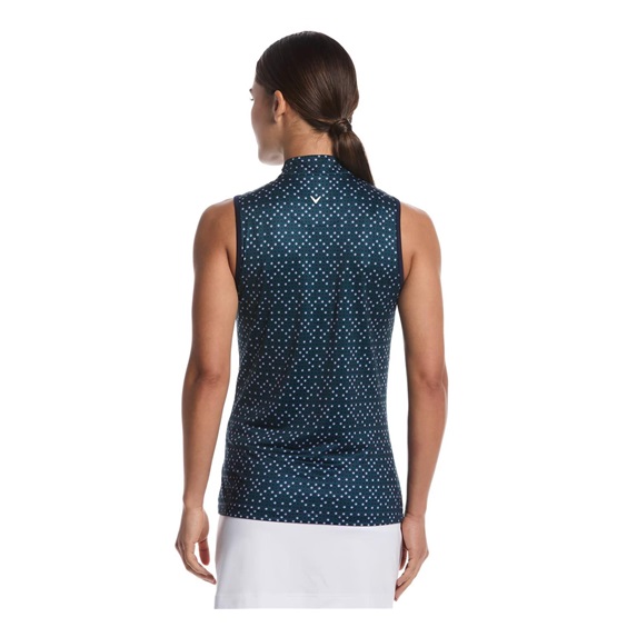Callaway Sleeveless Framing Geo Print 1/4-Zip dámské polo, peacoat