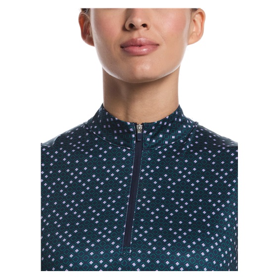 Callaway Sleeveless Framing Geo Print 1/4-Zip dámské polo, peacoat