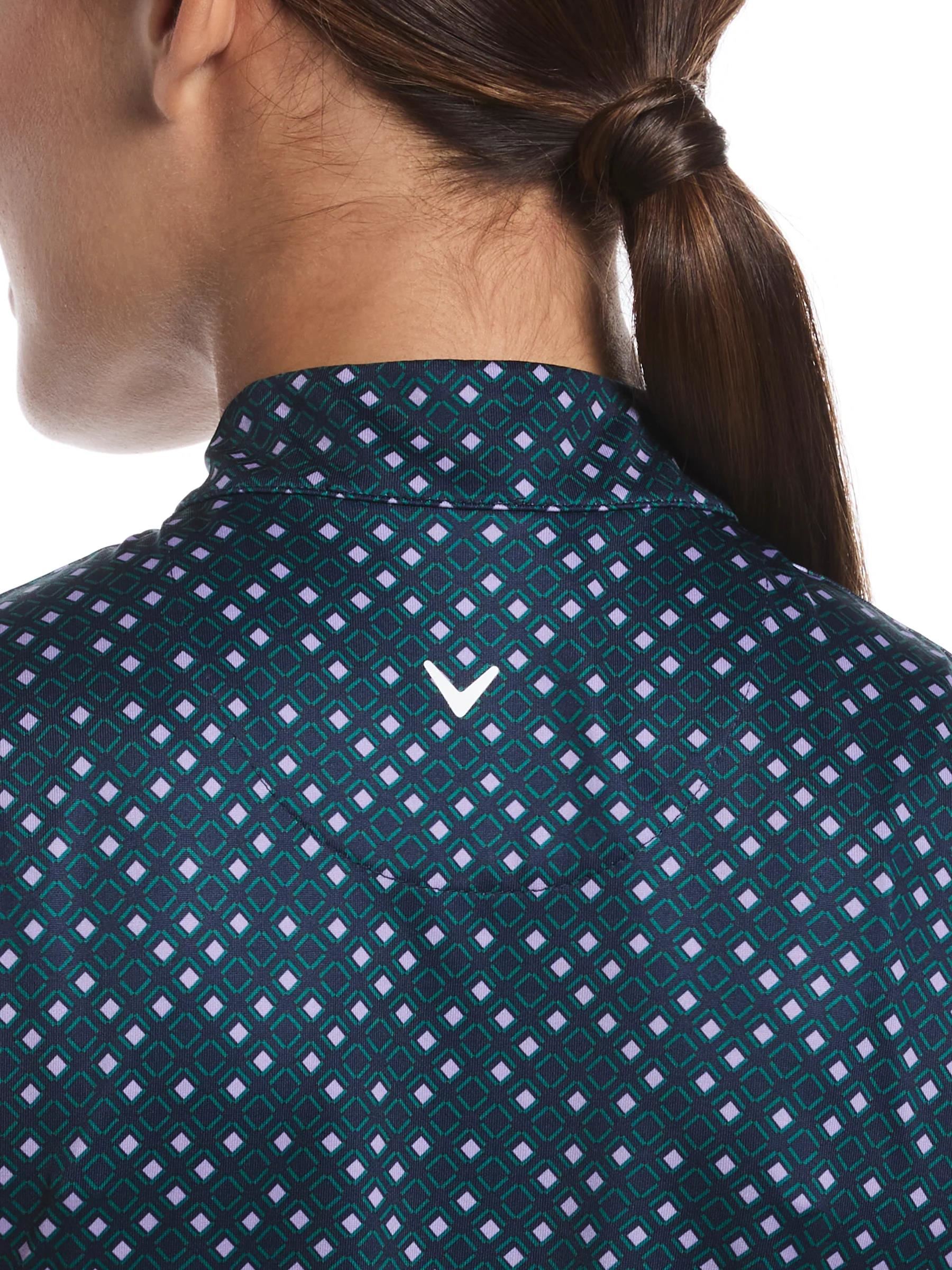 Callaway Sleeveless Framing Geo Print 1/4-Zip dámské polo, peacoat